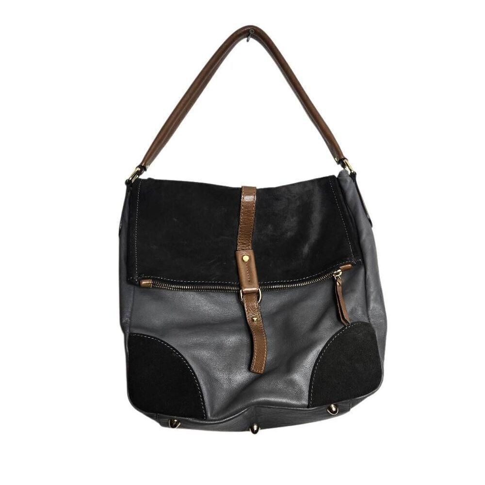 Diane B. Leather Suede Hobo Purse Bag